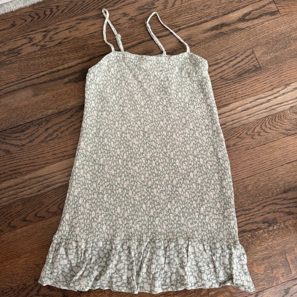 Vintage Havana Sage Floral Ruffle Slip Dress